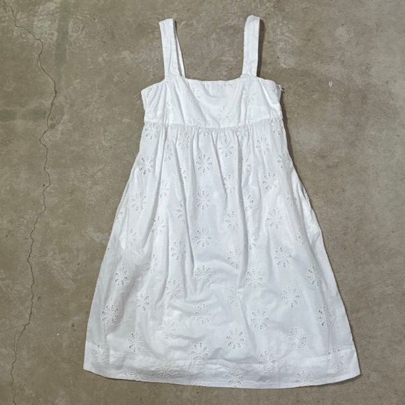 Banana Republic Dresses & Skirts - Banana Republic White Eyelet Sleeveless Tank Dress Women’s Size 12 Cotton Lined